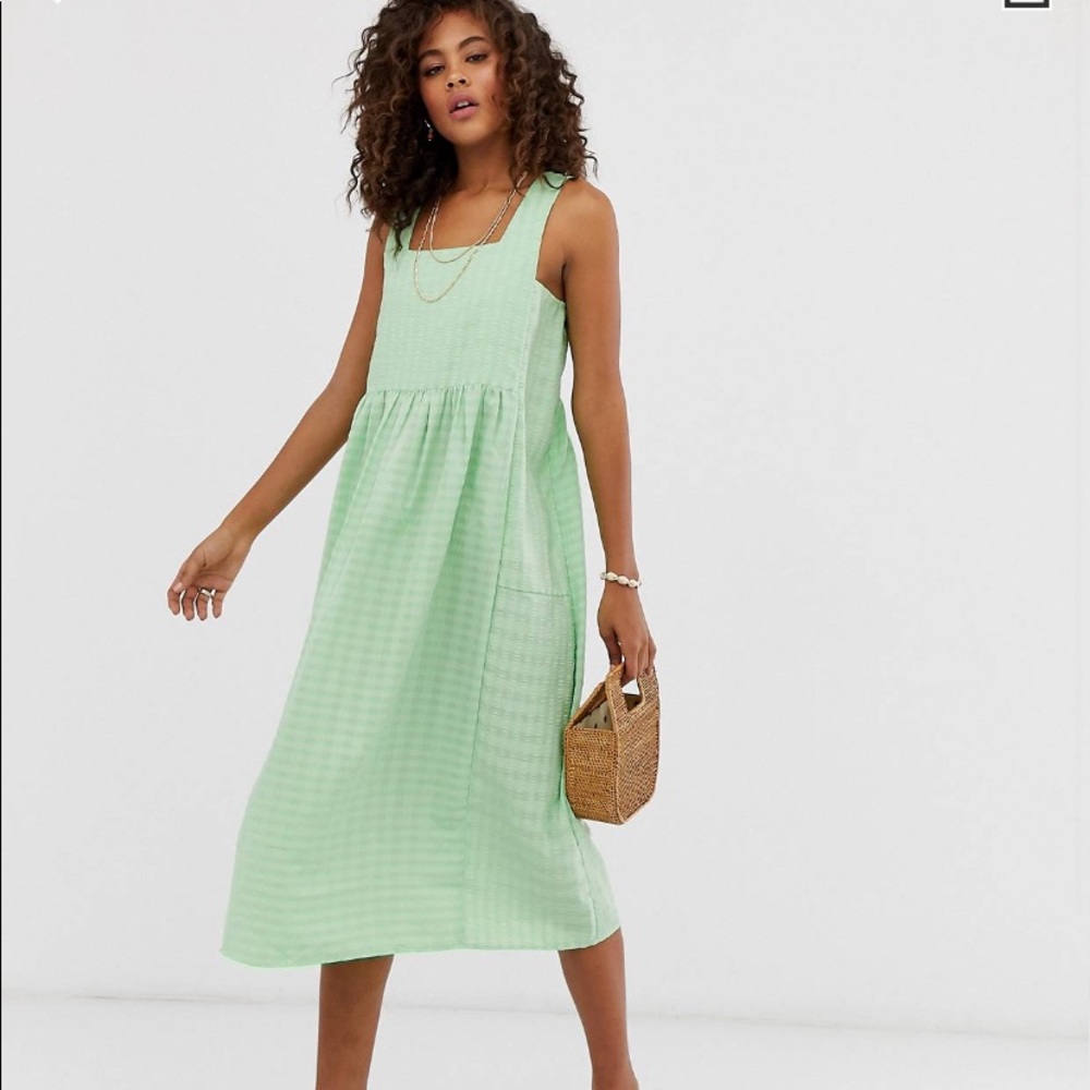ASOS Green Midi Smock Sundress